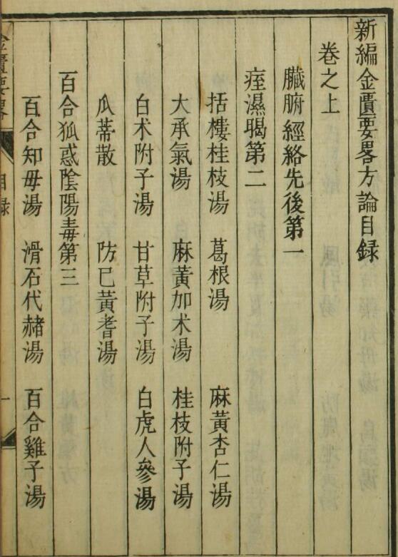 金匮要略方（一二卷）