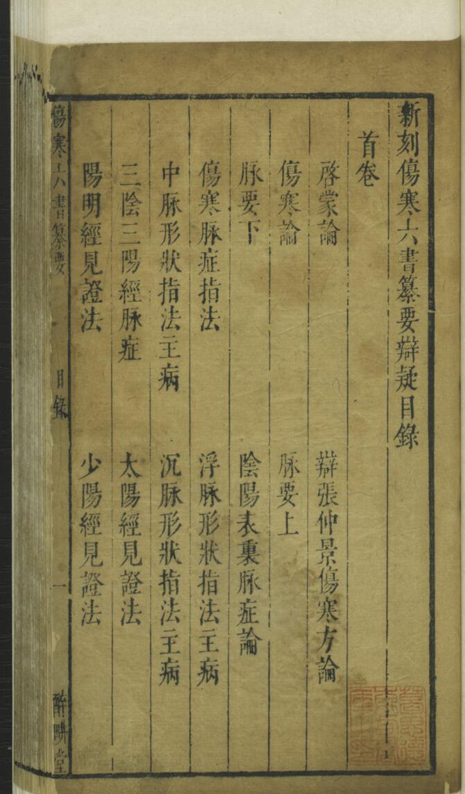 新刻伤寒六书纂要辩疑