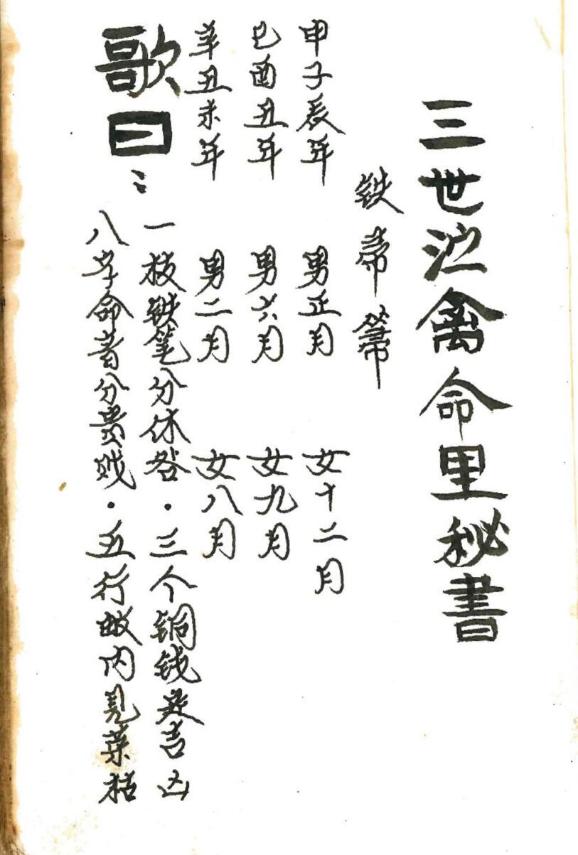 诸葛亮定人生祸福《三世演禽命里秘书》